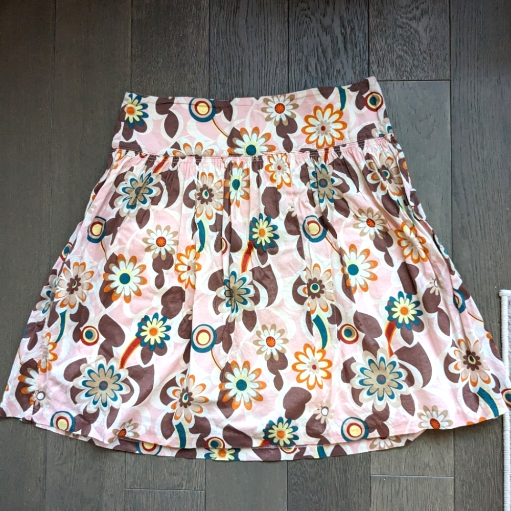 EUC Old Navy Pink Lined Zippered Floral Skirt, Size 2